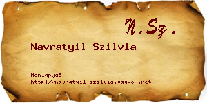 Navratyil Szilvia névjegykártya